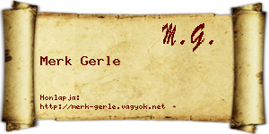 Merk Gerle névjegykártya